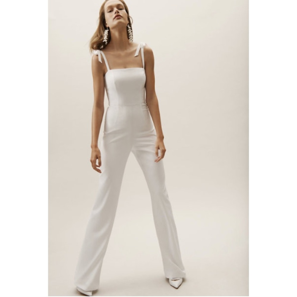 BHLDN jumpsuit in white.